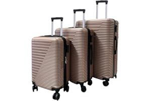 Max Star Juego de Maletas de Viaje 3 Piezas, Ruedas 360º, 4 Ruedas Dobles, Impermeable, Resistentes, Ligeras, Seguras, Gran Capacidad, Trolley, Rígidas, Diseño Elegante (Rosa)