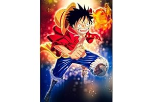 DVBQQWE Kit de peinture diamant 5D pour Aduts, une pièce Luffy Diamond Art pour enfants, kit complet de point de croix pour débutants, décoration murale 30,5 x 40,6 cm