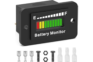 OBDMONSTER Misuratore Capacità di Batteria di Indicatore 12V 24V 36V 48V 72V Impermeabile Lead Acid agli ioni di litio Indicatore Monitor della batteria for Car SUV Pickups Boats Golf Carts Rvs Motorcycles etc