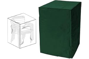 OUCONGK Funda para Sillas Apilables, Funda Protectora Sillas de Jardín, Cubierta para Silla Exterior, Funda Sillas Jardin, Apiladas Cubierta para Silla, Funda Sillas Jardin Impermeable Anti-UV, 68x68x120cm