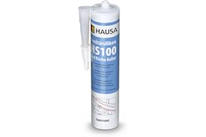 HAUSA Silicone sanitaire HS100 Silikon Salle de bain Cuisine Matériau d'étanchéité Silicone de construction Joint 1x 310ml résistant aux moisissures gris ciment