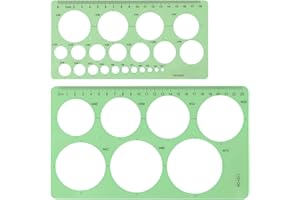 VIOLOTORIS 2 Pcs Circle Stencil, Drawing Stencil, Clear Scale, Easy to Hold, for Architectural Design, Home Drawing, Engineering Drawing