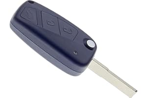 JONGO® Carcasa Llave Coche 3 Botones Compatible con Fiat Punto, Doblo, Ducato, Qubo, Stilo, Bravo, Panda, Idea | Mando de Repuesto con Llama Plegable | Sin Electrónica