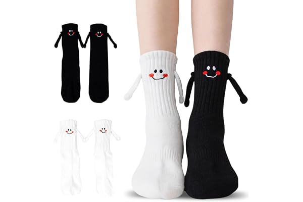Shyllin Roliga gåvor, gåvor till båda, ett galen par, magnetiska strumpor, Crazy Happy Socks män 43–46 kvinnor 39–42, roliga strumpor, för vänner partners par