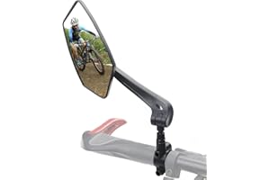 NEVYTOL Retrovisor Bicicleta, 360° de Rotación Espejo Retrovisor Bicicleta, Compatible con Manillares de Bicicletas/Bicicletas/Patinetes Eléctricos de 22-25 mm(Izquierda)