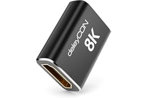 deleyCON Giunto HDMI 2.1 8K (48G, Ultra High Speed) Adattatore Accoppiatore 8K@60Hz 4K@120Hz 2K@144Hz/165Hz EARC HDCP 2.3/2.2 DTS:X per HDR Dolby Atmos TV PS5 Xbox Soundbar Monitor - Nero