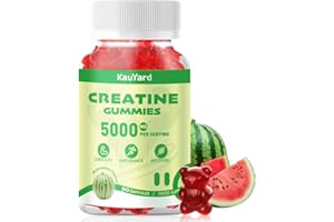 KauYard Creatine Monohydrate 5000mg Gummies - Sugar Free Muscle Support Supplement with Electrolytes & Vitamin D3 | Watermelon Flavour Chewable Creatine for Athletes & Fitness