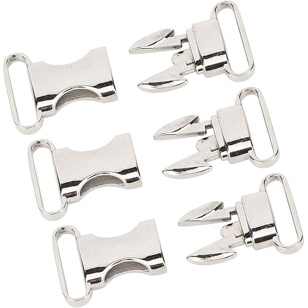 PATIKIL Fibbia In Metallo, 4 Pezzi Fibbie A Sgancio Rapido Laterale Per Cintura Zaino Borsa Cinghia (0.8 X 1.5, Argento
