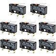CESFONJER Limit Switch SS-5GL 5A Micro Subminiature Snap Action Switch, Arm Push Button Momentary Actuator, for 3D Printer, Electronic Equipment, Automatic Machine, car Electric (Pack of 8 pcs)