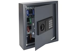 HMF Armoire a Clés avec serrure électronique | 48 crochets | 36 x 30 x 10 cm | Anthracite