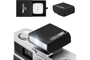 MEDALight F1S Flash pour appareil photo Ricoh (GR3/GR3X, etc.) Fuji/Sony ZV1/Nikon/Canon, mini flash portable pour appareils photo reflex numériques/non compatible avec Sony ZV-1F (noir)