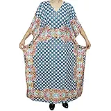 Indiatrendzs Women Kaftans Light Viscose Blue Sleepwear Nighty (Chest 56)