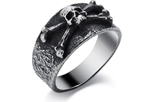 WESTMIAJW Skull Rings for Men Stainless Steel Gothic Punk Skull Ring Jewellery Size Q,S,T1/2,V1/2,Y,Z+1