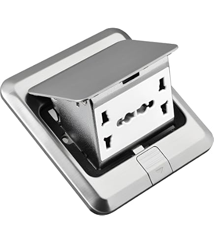 Knightsbridge Bodensteckdose – 1-fach, Ohne Schalter, Gebürstetes Chrom, 13 A, Flache Blende (britischer Standard BS-1363)