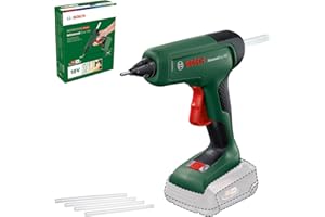 Bosch Akku-Klebepistole AdvancedGlue 18V (ohne Akku; 18V System; 4x Klebestifte; Aufheizen in 90 Sek; Dual-Temp-Modus 130°C - 200°C; im Karton) – Testnote: sehr gut (Magazin: selbst ist der Mann)