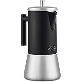 SILBERTHAL Espressokocher aus Edelstahl 300 ml – 4-6 Tassen – Kaffeekocher für Elektro, Keramik und Gasherd geeignet - Inkl. 