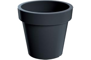 Erhard-Trading Valencia Pot de fleurs - En plastique - Anthracite - Diamètre : 24 cm