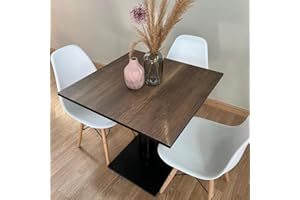 Generico TAVOLO BAR | BISTROT | RISTORANTE QUADRATO CON PIEDE CENTRALE 60/70/80 cm colori assortiti (BAROK A427 - NERO, 70x70)