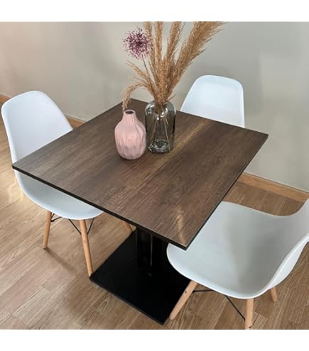 Tavolo Da Bar Quadrato Con Piede Centrale - 60x60 Cm, Legno Melaminico, Per Ristoranti E Pub - Foto 7