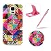 Produktbild Für Samsung Galaxy S5/S5 Neo Hülle Silikon Schutzhülle Tasche Case,Weiches Silikon TPU Gel Bumper Case Etui Schale Cover Skin,Herzzer Modisch Hochwertig Ultra Dünn Slim Thin Bunt Handytasche Mit [Blumen Gitter Muster] Guter Schutz Kratzfest Flexibel Leicht Gummi Rubber Jelly Soft Protective Stabil Handyhülle Schutztasche Back Cover Case Shell für Samsung Galaxy S5/S5 Neo + 1 x Frei Rosa Handy Halterung Ständer + 1 x Frei Rosa Touch Pen Stift Stylus
