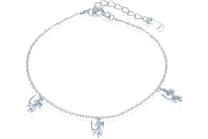 Yumilok-Tobillera de mujer S925 plata esterlina Juguetón gato lindo animal tobillera señoras playa verano