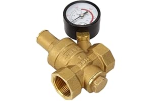 FastUU Réducteur de Pression, régulateur de Pression d'eau, manomètre, régulateur de Pression, Jardin pour la Maison