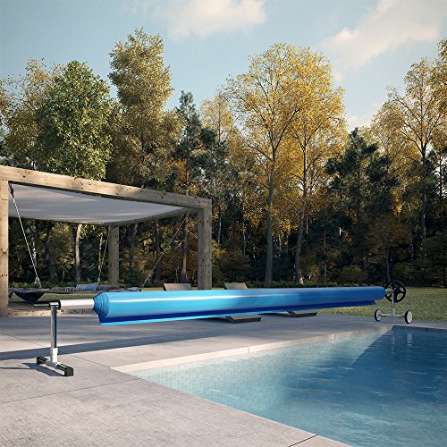 Pool Aufroller fahrbar Aufrollvorrichtung für Solarfolie Poolabdeckung (Silber) - 4
