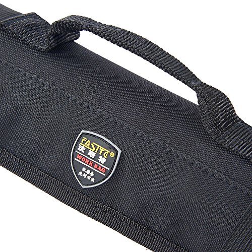 Babimax Rolltasche Werkzeugetasche Tragetasche Schwarz 600 Denier Nylon aus Oxford leer handtragend Stifthalter Dukumententasche mit 20 Fächer leer für Techniker und Mechaniker - 8