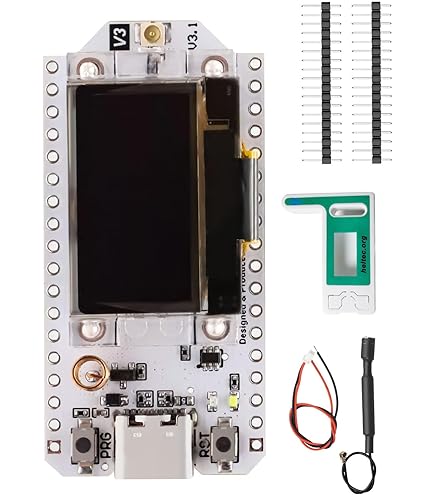RUIZHI ESP32 V3 Lora Board pour Meshtastic, Lora ESP32 V3 Modules avec 868MHz Antenne et 3000mAh Batterie et 0,96″ OLED Display Intégrées 1262 WiFi Bluetooth Compatibilité avec Meshtastic IoT Arduino