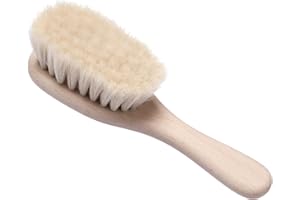 HYDREA LONDON Hydréa London Natural Baby Brush – Soft Goat Hair Bristles for Gentle Scalp Care and Sensory Development