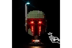 cooldac LED Light Kit for Lego Star Wars Boba Fett Helmet 75277 Building Set, Sound Control Lighting Kit Compatible with Lego 75277 Set (Lights Kit Without Model)-Sound Control Version