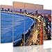 Produktbild Feeby. Leinwandbild - 5 Teile - Bilder, Wand Bild, Wandbilder, Kunstdruck XXL, 5-Teilig, Typ B, 200x100 cm, KÜSTENBLICK, MAZATLAN, MEXIKO, ANTENNE, NEONS, SONNENUNTERGANG