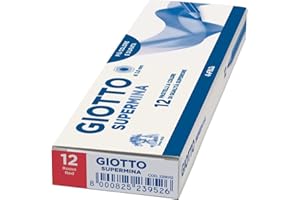 Giotto Supermina Matite Pastello Monocolore, Confezione da 12 Pezzi (Rosso)
