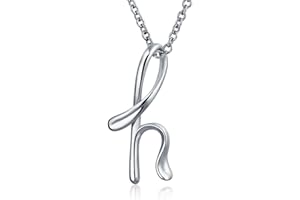 Bling Jewelry Personalize ABC Script Letter Alphabet Pendant Initial Necklace For Teen Women Gold Plated .925 Sterling Silver