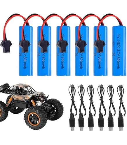 Efaso 14500 Akku – 3,7V 1000mAh Mit SM-2P Stecker, Wiederaufladbar Für RC Autos, Kompatibel Mit Kizeefun 9961, DEERC DE45 U.a.