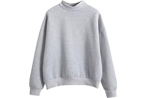 Kobilee Felpa Donna Manica Lunga Cotone Curvy Felpa Maglietta senza Cappuccio Leggero Hoodie Maglione Girocollo Felpata Maglia Sweatshirt Felpe Morbide