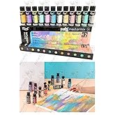 Rich Mastermix Akrilik Boya 12 Renk 60 ml 1 Paket Pastel Renkler Akrilik Boya 12 li Profesyonel Tuval Canvas Boyası