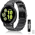 FINTIE Strap Compatible with Garmin Vivoactive 5/Vivoactive 3/Forerunner 645 Music/Vivomove HR Smartwatch - 20mm Quick Release Stainless Steel Metal Replacement Strap Wrist Band, Black