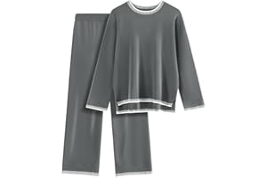 Xnova Completi Tuta in Maglia Donna 2 Pezzi Set, Loungewear Pantaloni a Gamba Larga e Maglia A Maniche Lunghe, Tute Maglione e Pantalone Elastico In Vita per Autunnale e Invernale