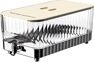 GENCAM 5.3L Drinks Dispenser, Fridge Water Dispenser with Tap, Fridge Jug Drinks Chiller Large Dispenser for Milk, Fruit Teapot with Faucet for Making Teas and Juices (Silver Plating)