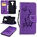 Produktbild Lonchee ASUS Zenfone 3 ZE520KL(5.2 Zoll) Wallet Tasche Brieftasche Schutzhülle , geprägten Prägung Muster Design Hochwertige PU Leder Folio Tasche Case Hülle im Bookstyle mit Standfunktion Kredit Kartenfächer Abnehmbare Handschlaufe(lila Schmetterling Prägung)