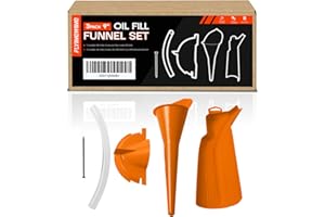 FLYINGWING Lot de 3 entonnoirs de remplissage d'huile pour carter de vilebrequin de 22,3 cm pour Harley Touring Road King Street Glide Sporster Dyna (orange)