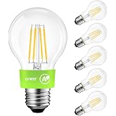 LVWIT E27 LED Bulbs Warm Light 2700K,Vintage Style A60 LED Filament Bulb,5W Equivalent to 75W,1055 LM,Ultra Efficient Class A