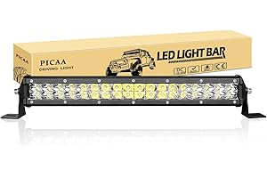 PICAA Barre Led, Double Rangée 15 pouces 38 CM 108W Led Barre Lumineuse, Mince Rampe a led barre de led Spot,12V hors route Voiture Véhicules 4x4 SUV ATV Camion Tracteur