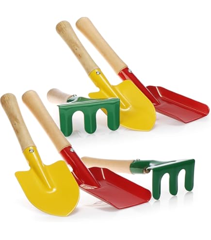 Set Attrezzi Da Giardino Per Bambini - 5 Pezzi In Metallo E Legno, Per Gioco E Apprendimento - Foto 6
