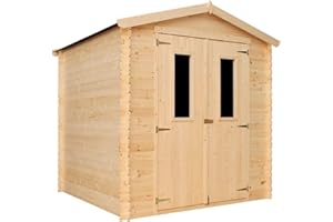 TIMBELA Gartenhaus Holz - Geräteschuppen Holz - Gerätehaus mit Boden Imprägnierte B216xL206xH216 cm/ 3.53 m2 - Fahrrad Schuppen - Gartenhäuser & aufbewahrung Wasserfestes Dach M343C+M343G