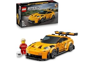 LEGO Speed Champions Supersamochód Porsche 911 GT3 RS, zabawka dla dzieci z żółtym modelem samochodu, zestaw kolekcjonerski dla fanów motoryzacji, prezent dla chłopca i dziewczynki od 9 lat 77239