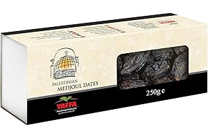 Yaffa Delicious and Juicy Medium Medjool Dates - All Natural, No Added Sugar, Free from Additives, Sustainably Grown and Hand-Picked Palestinian Dates (250g)