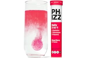 Phizz Electrolytes, Multivitamin & Hydration Tablets - 20 Effervescent Rehydration Electrolyte Tablets - 18 Vitamins & Minerals, Vitamin C, Vegan, Vegetarian & Low Calorie (Mixed Berry)