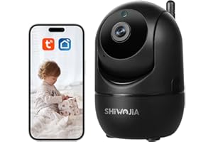 SHIWOJIA Wewnętrzna kamera monitorująca Wi-Fi z noktowizorem, dwukierunkowy dźwięk,detekcja ruchu, TUYA Smart Life Camera